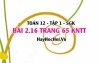 Bài 2.16 trang 65 Toán 12 tập 1 Kết nối tri thức